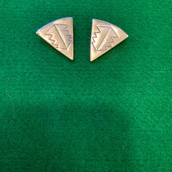 Vintage Sterling Silver? ~ Native American Navajo? ~ Shirt Collar Tips - Picture 3 of 9